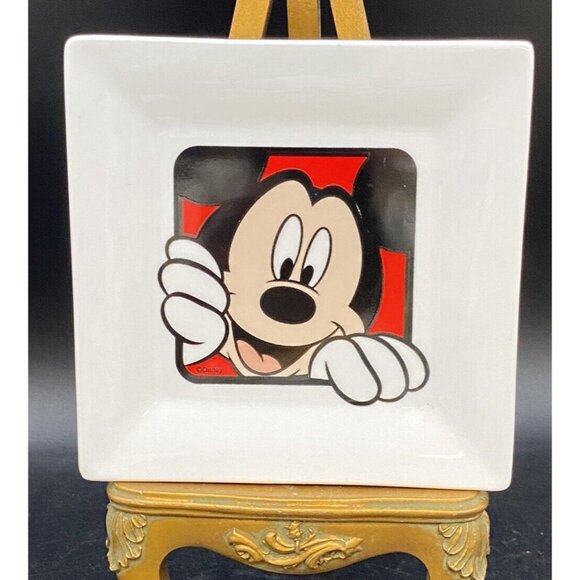 Zrike R Squared Brands Other - Disney Mickey Mouse White 6” Square Appetizer Dessert Plate
